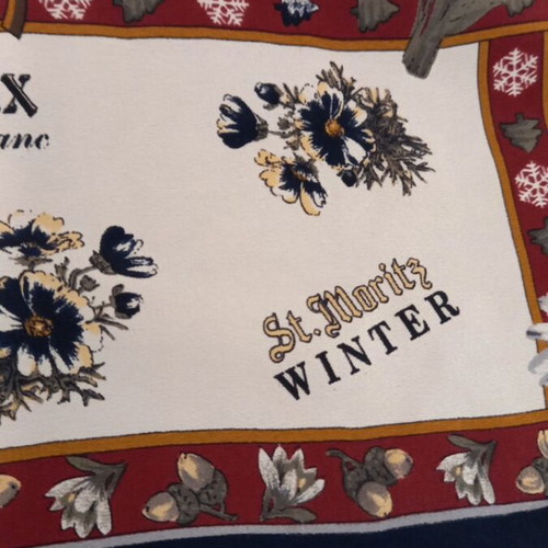 Ports d'Hiver Ski Club silk scarf, multicolor, 80x80 cm
