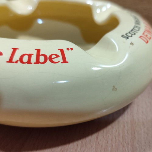 Dewar's scotch whisky old promotional ceramic ashtray used
