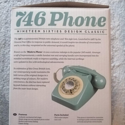 Retro style telephone 1960's 746 French Blue used, like new