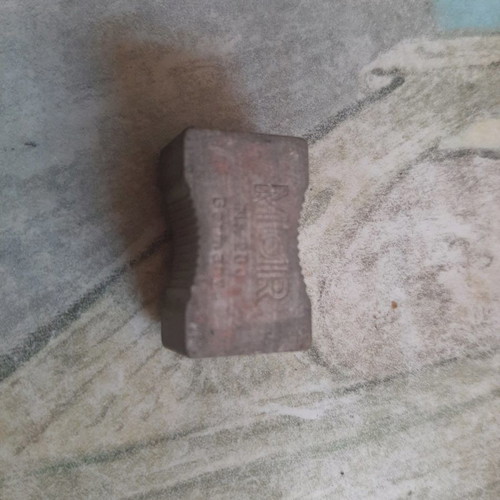 Vintage sharpener and erasers used, set