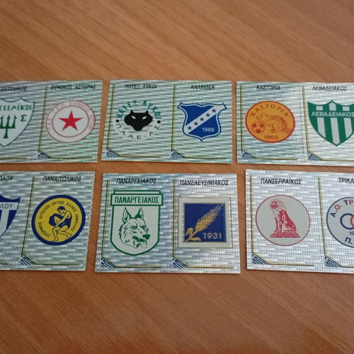 Αυτοκόλλητα Panini 1998 ποδόσφαιρο καινούργια, 6 διαφορετικά σήματα με πλάτη