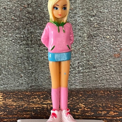 Anime Style Mini Figure 6.5cm new, Casual with Pink Hoodie