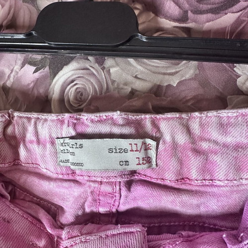 Zara pink girls' denim shorts size 11/12 years like new