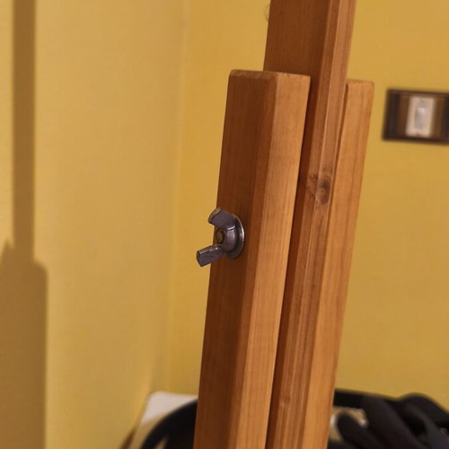 Handmade floor lamp new, wood frame with fabric shade