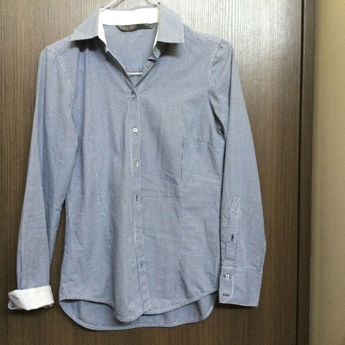 Zara shirt blue fine check like new