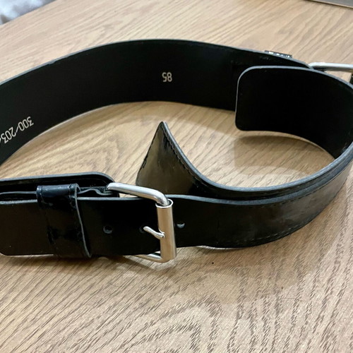 Zara belt black patent leather like new with two buckles