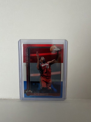 2025-26 Topps Chrome Update Bam Adebayo #35 Red White & Blue Refractor card