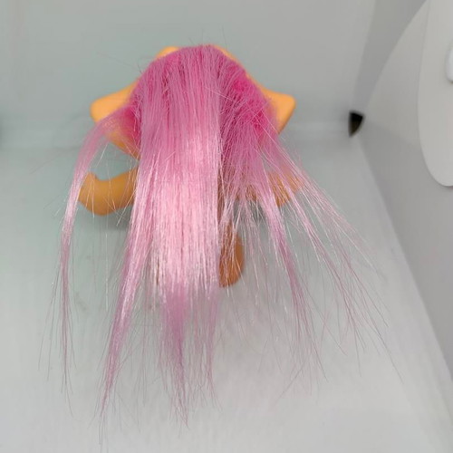 Collectible Efxoulis Troll Doll with Pink Hair and Crystal like new