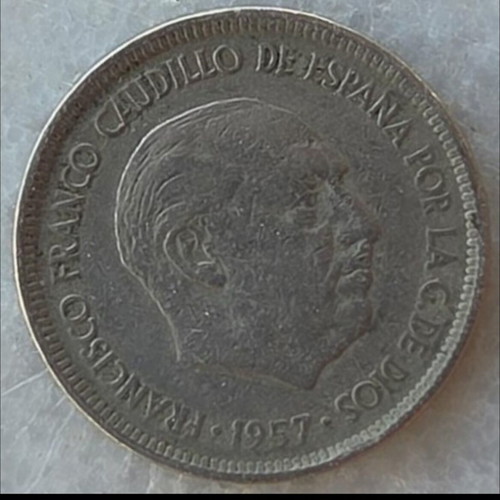 5 Pesetas Spanish coin 1957