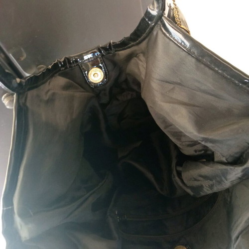 Y2K-Early 00s shoulder bag with black bow like new, grey/black