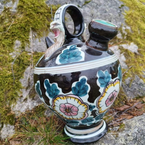 Handmade ceramic container for olive oil, wine used