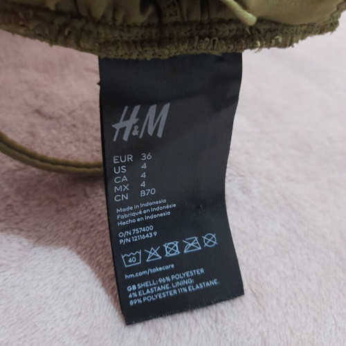 H&M swimsuit top with adjustable straps, green