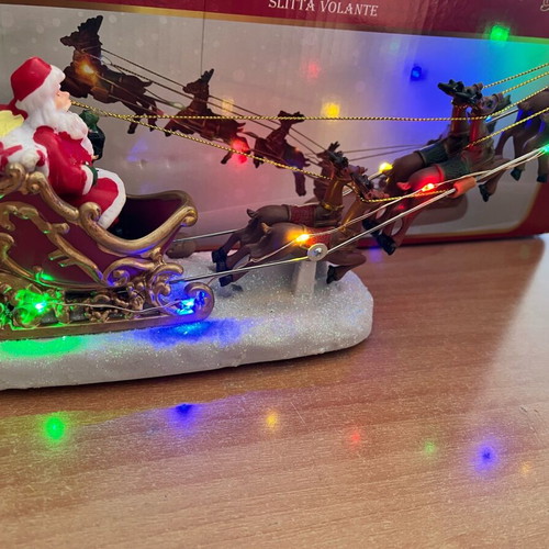 Christmas sleigh with Santa Claus and music new