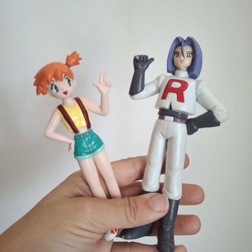 Pokemon Pocket Monsters Team Rocket Musashi James & Misty Figures used 1998 TOMY AULDEY