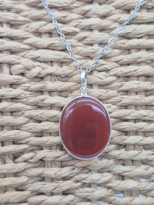 Carnelian Silver 925 Necklace with Stainless Steel Chain new