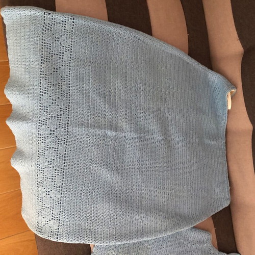 Handmade knitted set new L blue