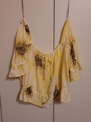 H&M Summer Blouse XL like new, black and yellow