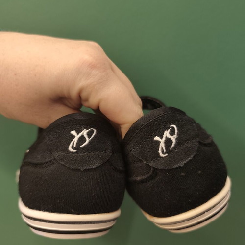 Children's ballet flats new black suede with elastic strap size 36