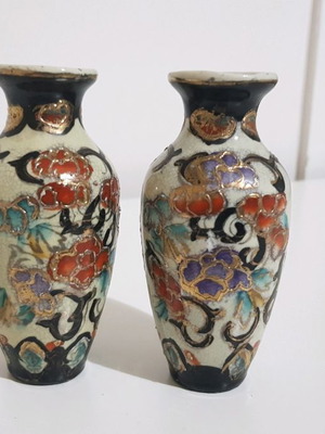 Satsuma miniature vases used, set of 2