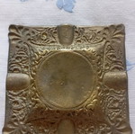 Brass ashtray and matchbox set used