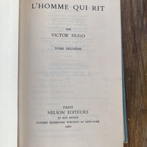 L'Homme qui rit Volume 2 vintage French paperback by Victor Hugo used