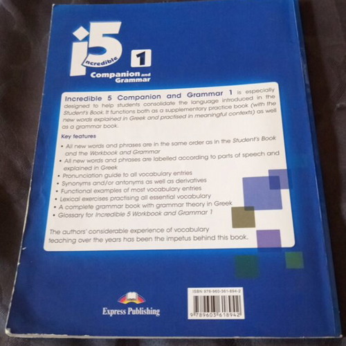 I5 Incredible Companion and Grammar English book unused