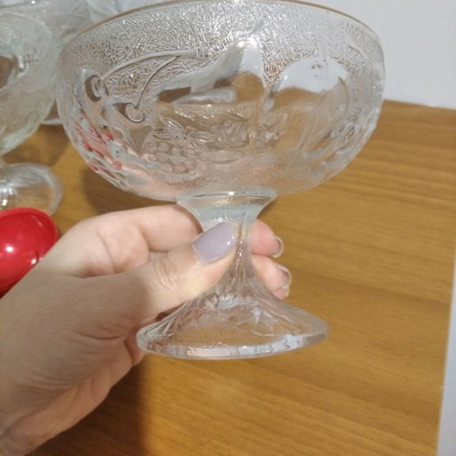 Glass ice cream bowls used, pack of 6, vintage