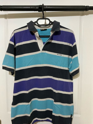 Navy & Green short-sleeve shirt used, size XL, black and blue