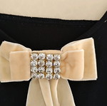 Zic Zac midi dress black with ruffles and beige bow like new