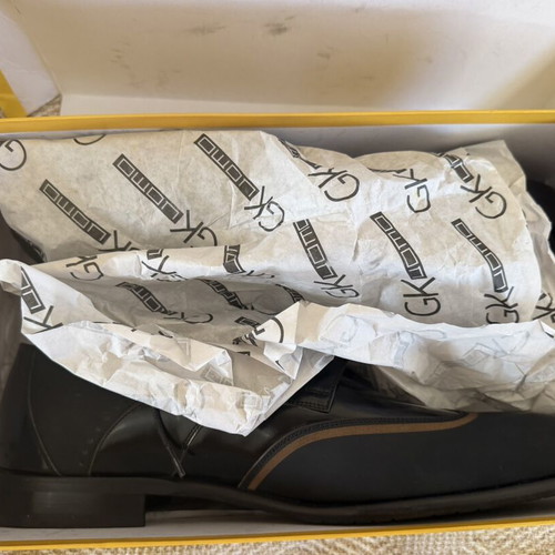 GK Uomo leather men's dress shoes size 45, black and brown