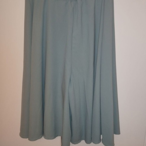 Pleated zip culottes L-XL turquoise, like new, high-quality fabric