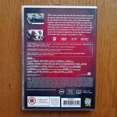 JFK DVD μεταχειρισμένο, 2 δίσκοι, Oliver Stone, χωρίς ελληνικούς υπότιτλους
