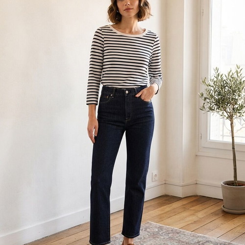 COS striped long sleeve t-shirt, black and white