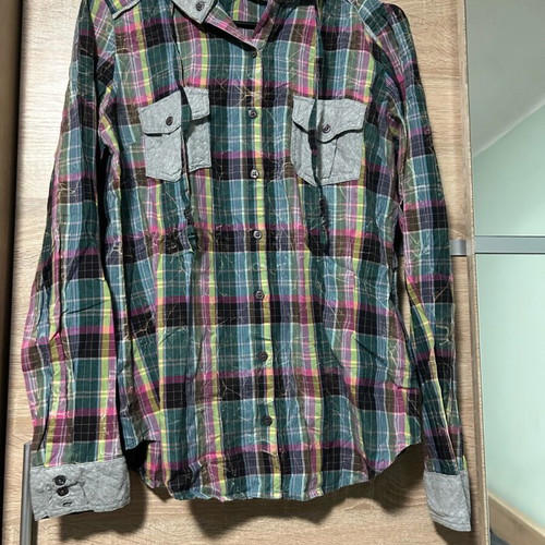 Zara plaid shirt like new with detachable hood multicolor size M