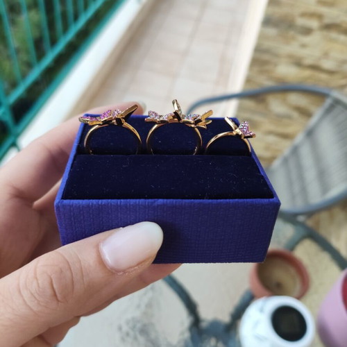 Swarovski ring set of 3 like new, size 52 with box