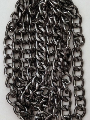 Aluminum Chain for Handmade Knitted Bags, Anthracite, 2 Meters, New