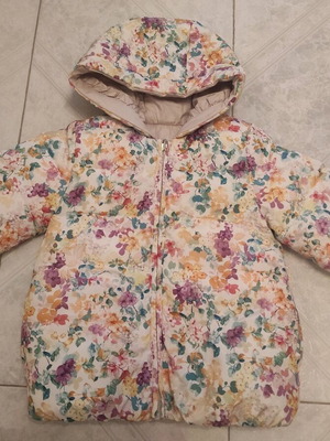 Double face kids jacket for girl 2-3 years like new, beige multicolor