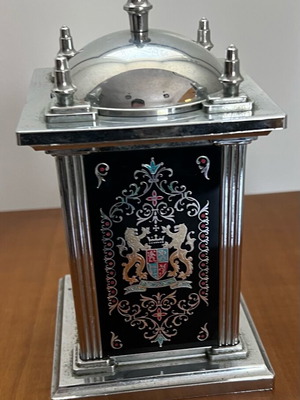 Vintage metal case like new with retro design and heraldic motifs