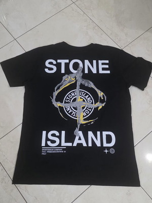 Stone Island black short sleeve T-shirt with logo, sizes M and XXL
