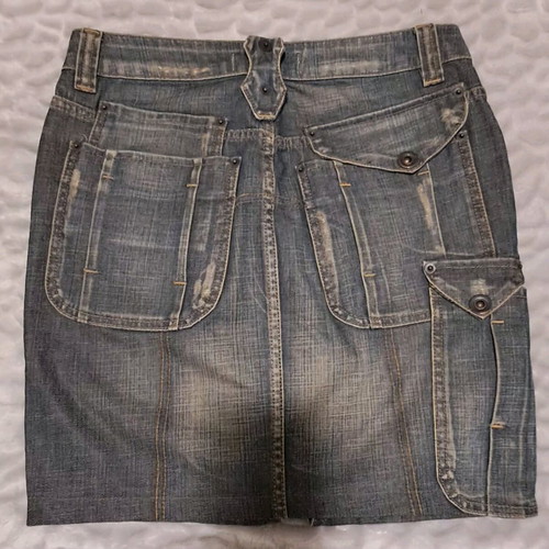 Magnum denim mini skirt like new with slit and pockets