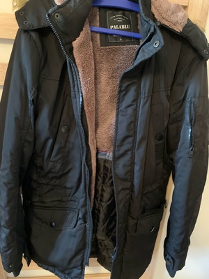 Men's parka jacket Large black in excellent condition, warm