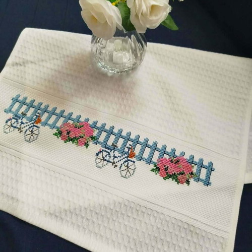 Embroidered kitchen towel 100% cotton new