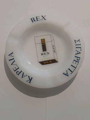 Vintage Karelia REX promotional ashtray made of opaline like new