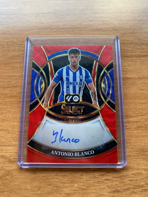 Antonio Blanco 2025-26 Panini Select La Liga Signatures Red Pulsar Auto card like new