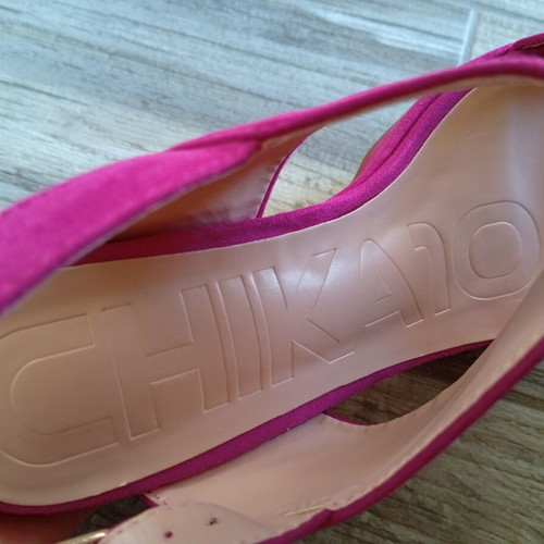 Chicago suede fuchsia sandals with block heel, size 39