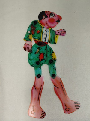 Karagiozis shadow theater figure used, creation by Dayakou