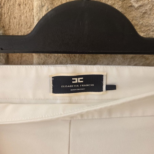 Elisabetta Franchi Cream Off-White Flare Trousers New