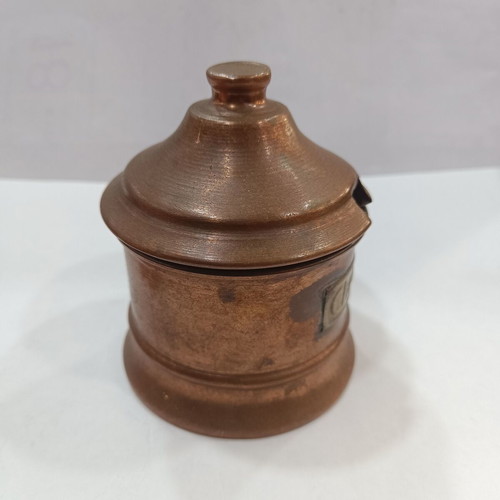 Vintage Handmade Copper Cheese Container like new with Brass Label