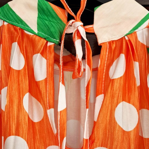 Zeta Otto dress one size, like new, pleated with polka dots