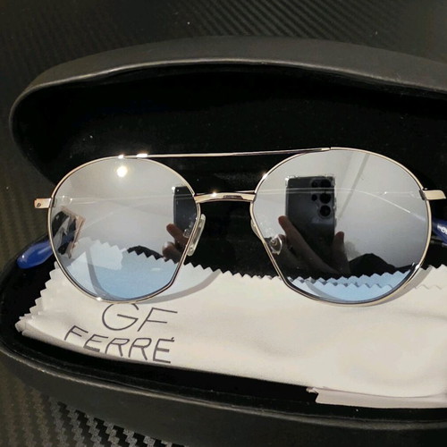 GF FERRE Sunglasses New Turquoise and Silver